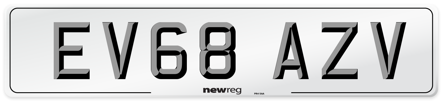 EV68 AZV Number Plate from New Reg